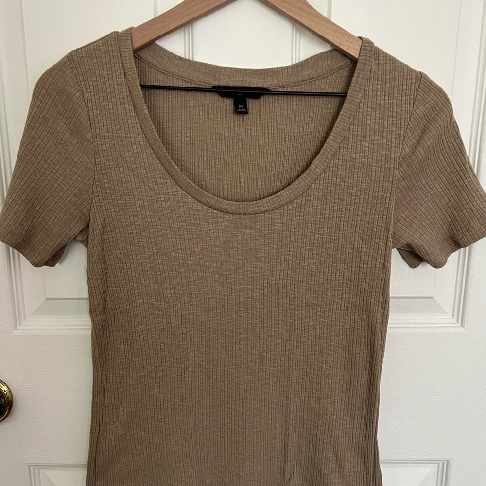 Banana Republic Factory Brown Fitted Short Sleeve T-Shirt
